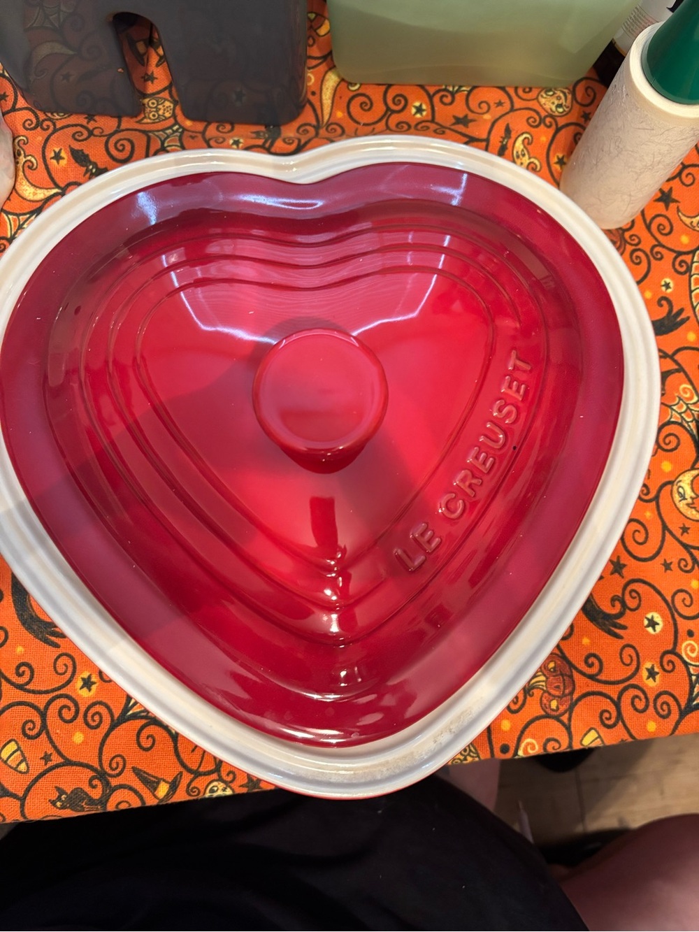 Le Creuset Heart-Shaped Covered Casserole in Cherry